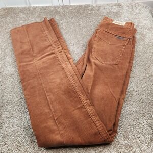 Vintage Brittania Rust Brown Corduroy Pants High Rise Straight Leg Size 9 26x34